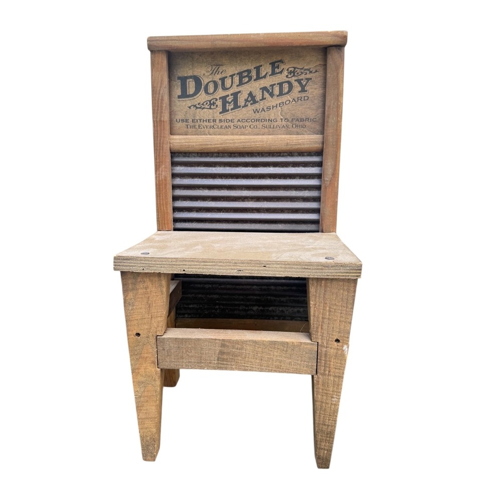 Ohio Wholesale Double Handy Washboard Decorative Wooden Chair Plant Stand Rustic